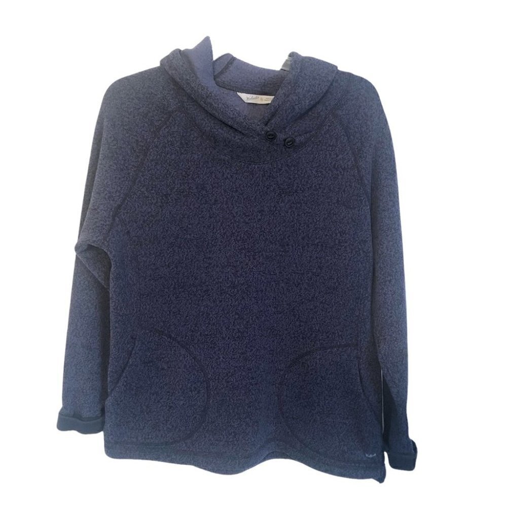 Woolrich Ladies XLg Hooded Sweater in Heathered Navy Blue